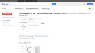 
                            8. Official Report of the Calcutta International Exhibition, 1883-84: ...