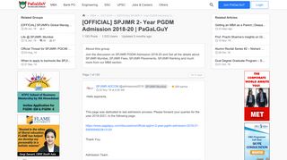 
                            9. [OFFICIAL] SPJIMR 2- Year PGDM Admission 2018-20 | PaGaLGuY ...