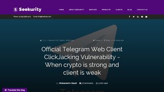 
                            10. Official Telegram Web Client ClickJacking Vulnerability – ...