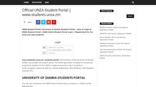 
                            13. Official UNZA Student Portal | www.students.unza.zm - Eduloaded ZM