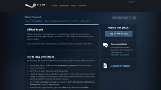 
                            10. Offline Mode - How To's - Knowledge Base - Steam Support