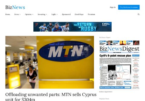 
                            11. Offloading unwanted parts: MTN sells Cyprus unit for $304m ...