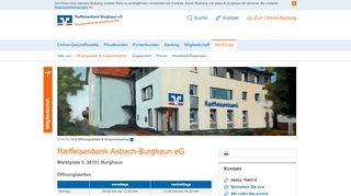 
                            5. Öffnungszeiten & Ansprechpartner - Raiffeisenbank Burghaun eG