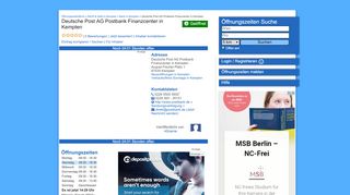
                            10. ᐅ Öffnungszeiten „Deutsche Post AG Postbank Finanzcenter“ | August ...