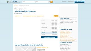 
                            9. Öffnungszeiten für Volksbank Aller-Weser eG in Marklohe - nochoffen