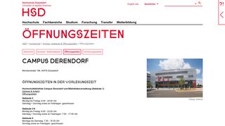 
                            3. Öffnungszeiten - Hochschule Düsseldorf