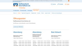 
                            13. Öffnungszeiten - Raiffeisenbank Kreis Kelheim eG - Raiffeisenbank ...