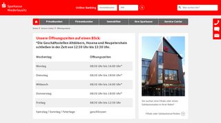 
                            12. Öffnungszeiten - Sparkasse Niederlausitz