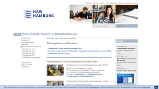 
                            6. Öffnungszeiten und Standorte: Bibliotheken / HIBS: HAW Hamburg