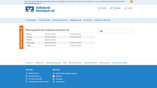 
                            4. Öffnungszeiten - Volksbank Heimbach eG