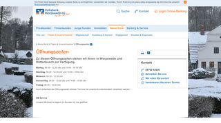 
                            4. Öffnungszeiten - Volksbank Worpswede eG