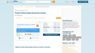 
                            6. Öffnungszeiten von Ticket Online Sales & Service Center - Nochoffen