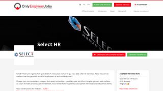 
                            12. Offres d'emploi Ingénieur chez Select HR - Engineering Jobs in Belgium