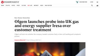 
                            13. Ofgem launches probe into UK gas and energy supplier Iresa over ...