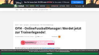 
                            8. OFM – OnlineFussballManager: Werdet jetzt zur Trainerlegende! – GIGA