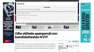 
                            11. Ofte stillede spørgsmål om kandidattesten KV17 - Altinget - Alt om politik