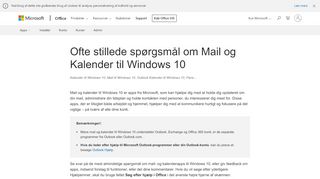 
                            5. Ofte stillede spørgsmål om Mail og Kalender til Windows 10 - Outlook