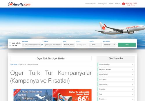 
                            2. Öger Türk Tur Uçak Bileti - Hepfly