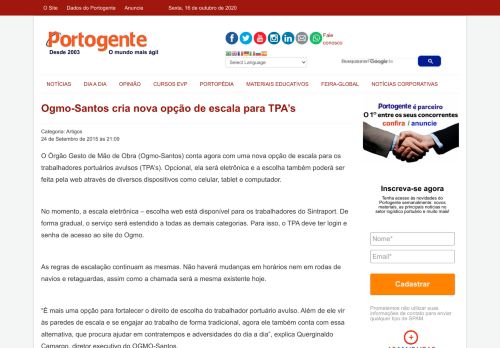 
                            8. Ogmo-Santos cria nova opção de escala para TPA's - Portogente