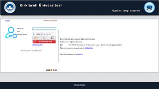 
                            1. Öğrenci Girişi - Kırklareli Üniversitesi -> Öğrenci Bilgi Sistemi