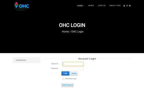 
                            1. OHC Login - Our Healthy Community