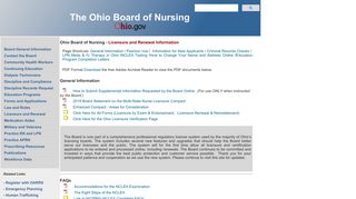 
                            10. Ohio Board of Nursing / Nurse Licensure Information