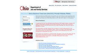 
                            2. Ohio's Electronic Child Care Provider Website:Login