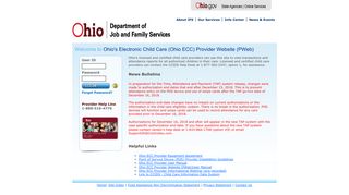 
                            5. Ohio's Electronic Child Care Provider Website:Login