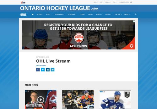 
                            3. OHL Live Stream – Ontario Hockey League