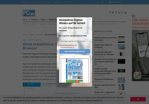 
                            11. Ohne Installation: Skype geht jetzt per Browser - PCtipp.ch