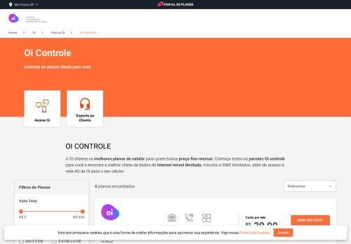 
                            4. Oi Controle: A partir de R$ 39,90/mês - Assine 6 GB ilimitado!