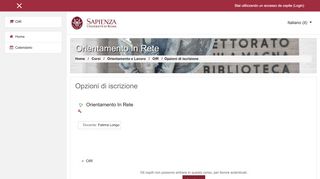 
                            7. OIR - E-learning - Sapienza Università di Roma