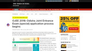 
                            10. OJEE 2018: Odisha Joint Entrance Exam (special) application process ...