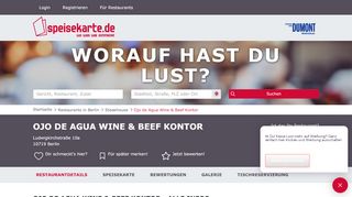 
                            13. Ojo de Agua Wine & Beef Kontor in Berlin – speisekarte.de