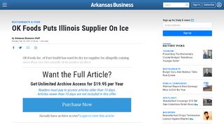 
                            13. OK Foods Puts Illinois Supplier On Ice | Arkansas Business News ...