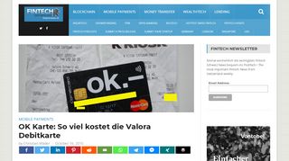 
                            6. OK Karte: So viel kostet die Valora Debitkarte | Fintech Schweiz Digital ...