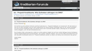 
                            12. ok.- Prepaid Kreditkarte: Wie Guthaben abfragen via SMS ...