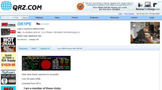 
                            9. OK1PE - Callsign Lookup by QRZ Ham Radio - QRZ.com