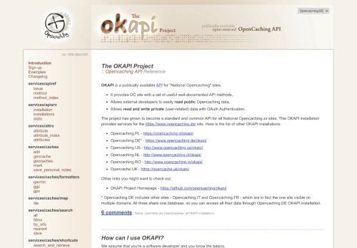 
                            13. OKAPI - Opencaching API