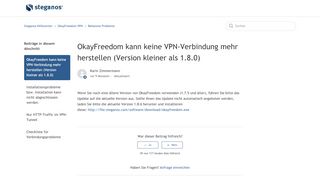 
                            9. OkayFreedom kann keine VPN-Verbindung mehr herstellen (Version ...