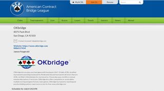 
                            13. OKbridge Inc - MyACBL