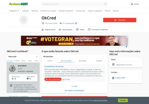 
                            3. OkCred - Reclame Aqui