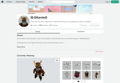 
                            8. OKevinO - Profile - Roblox