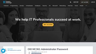 
                            11. OKI MC361 Administrator Password - Experts Exchange