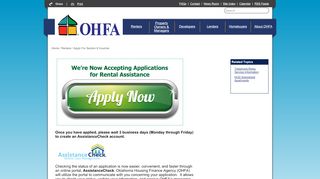 
                            3. Oklahoma Housing Finance Agency - Apply For Section 8 Voucher