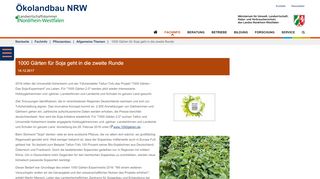 
                            8. Ökolandbau NRW: 1000 Gärten für Soja geht in die zweite Runde