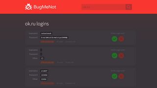 
                            6. ok.ru passwords - BugMeNot