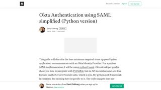 
                            11. Okta Authentication using SAML simplified (Python version) - Medium