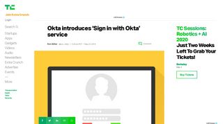 
                            13. Okta introduces 'Sign in with Okta' service | TechCrunch