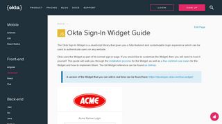 
                            11. Okta Sign-In Widget Guide | Okta Developer
